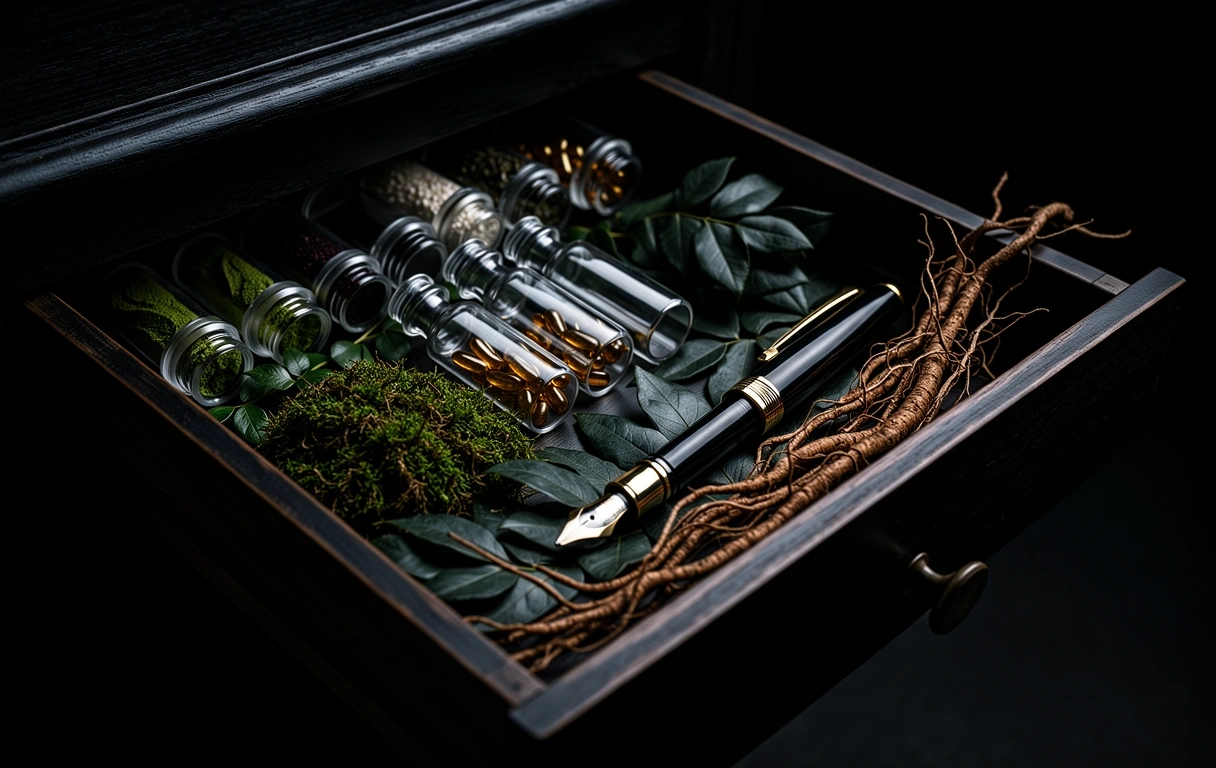 Botanical Archivist Cabinet Background